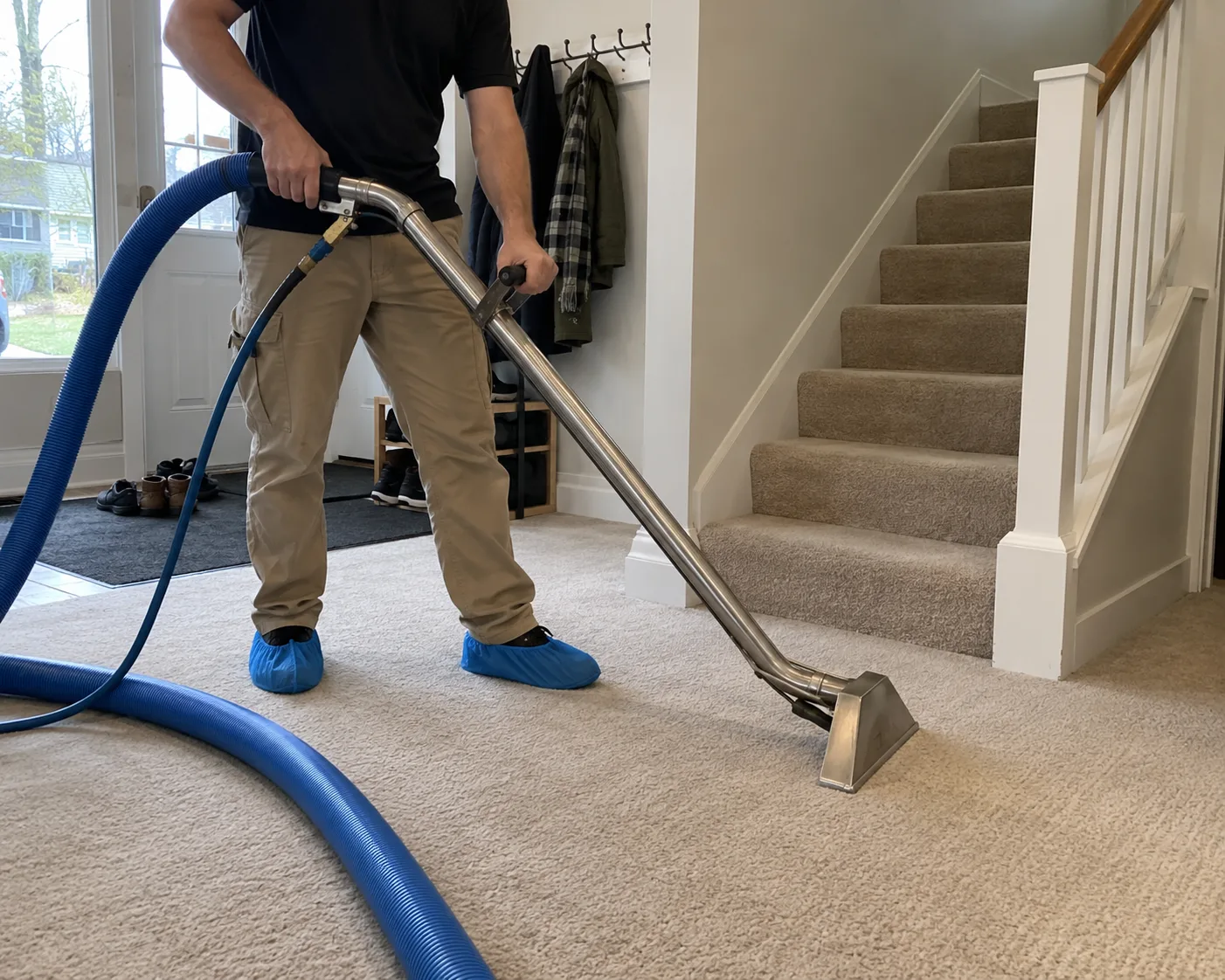 Carpet cleaning at a home